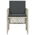 Chaises de jardin avec coussins lot de 4 gris clair poly rotin