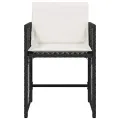 Chaises de jardin lot de 4 avec coussins noir résine tressée