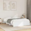 Cadre de lit sans matelas blanc 120x190 cm bois d'ingénierie
