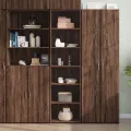 Buffet haut chêne marron 50x41x185 cm bois d'ingénierie