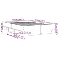 Cadre de lit sans matelas chêne sonoma 120x190 cm