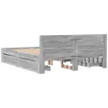 Cadre de lit et tête de lit sans matelas sonoma gris 160x200 cm