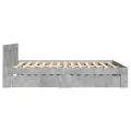 Cadre de lit et tête de lit sans matelas gris béton 120x200 cm