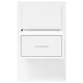 Tables de chevet murales avec lumières LED 2 pcs blanc