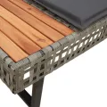 Canapé de jardin avec coussins en forme de L gris rotin acacia