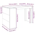 Bureau chêne fumé 123,5x73,5x75 cm bois d'ingénierie