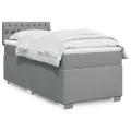 cadre de lit avec matelas Gris clair 90x200 cm Tissu