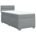 cadre de lit avec matelas Gris clair 90x200 cm Tissu