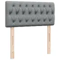 cadre de lit avec matelas Gris clair 90x200 cm Tissu