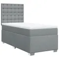 cadre de lit avec matelas Gris clair 90x200 cm Tissu