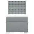 cadre de lit avec matelas Gris clair 90x200 cm Tissu