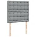 cadre de lit avec matelas Gris clair 90x200 cm Tissu