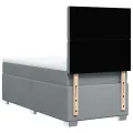 cadre de lit avec matelas Gris clair 90x200 cm Tissu