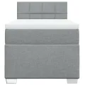 cadre de lit avec matelas Gris clair 90x200 cm Tissu