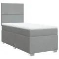 cadre de lit avec matelas Gris clair 90x200 cm Tissu