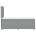 cadre de lit avec matelas Gris clair 90x200 cm Tissu