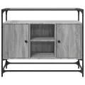 Buffet avec dessus en verre sonoma gris bois d'ingénierie