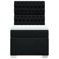cadre de lit et matelas Noir 80x200 cm Tissu