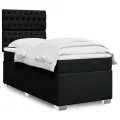 cadre de lit et matelas Noir 80x200 cm Tissu