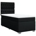 cadre de lit et matelas Noir 80x200 cm Tissu