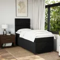 cadre de lit et matelas Noir 80x200 cm Tissu
