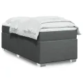 cadre de lit avec matelas Gris foncé 80x200 cm Tissu