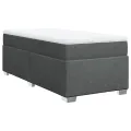 cadre de lit avec matelas Gris foncé 80x200 cm Tissu