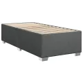 cadre de lit avec matelas Gris foncé 80x200 cm Tissu