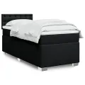 cadre de lit et matelas Noir 80x200 cm Tissu