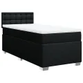 cadre de lit et matelas Noir 80x200 cm Tissu