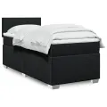 cadre de lit et matelas Noir 80x200 cm Tissu