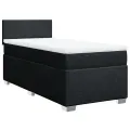 cadre de lit et matelas Noir 80x200 cm Tissu