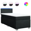 cadre de lit et matelas Noir 80x200 cm Tissu