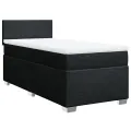 cadre de lit et matelas Noir 80x200 cm Tissu
