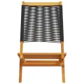 Chaises de jardin lot de 2 noir bois d'acacia et polypropylène