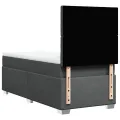 cadre de lit avec matelas Gris foncé 80x200 cm Tissu