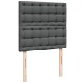 cadre de lit avec matelas Gris foncé 80x200 cm Tissu