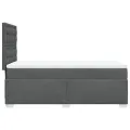 cadre de lit avec matelas Gris foncé 80x200 cm Tissu