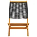 Chaises de jardin pliantes lot de 6 noir bois d'acacia massif