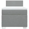 cadre de lit avec matelas Gris clair 100x200cm Tissu