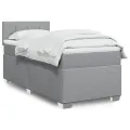 cadre de lit avec matelas Gris clair 100x200cm Tissu