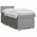 cadre de lit avec matelas Gris clair 100x200cm Tissu