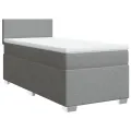 cadre de lit avec matelas Gris clair 100x200cm Tissu