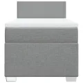 cadre de lit avec matelas Gris clair 100x200cm Tissu
