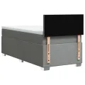 cadre de lit avec matelas Gris clair 100x200cm Tissu