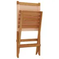 Chaises de jardin lot de 2 beige bois d'acacia massif et tissu