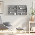 Armoire à vitrine sonoma gris 100x8,5x50 cm bois d'ingénierie