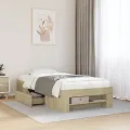 Cadre de lit sans matelas chêne sonoma 90x200 cm