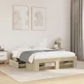 Cadre de lit sans matelas chêne sonoma 120x200 cm