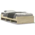 Cadre de lit sans matelas chêne sonoma 90x190 cm